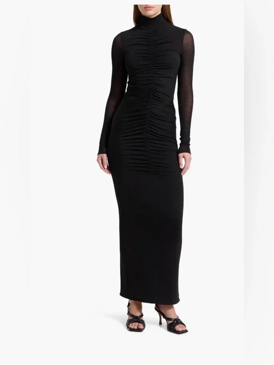29. Marcella $168 (current) Athena Center Ruched Long Sleeve Dress - Picture 1 of 4